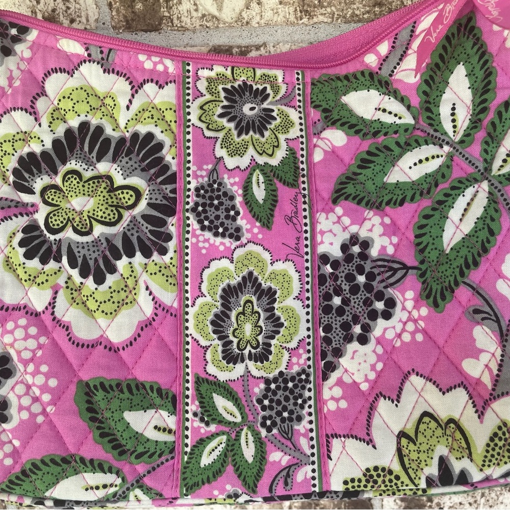 Vera Bradley Pink and Green Floral Shoulder Bag - Picture 2 of 9